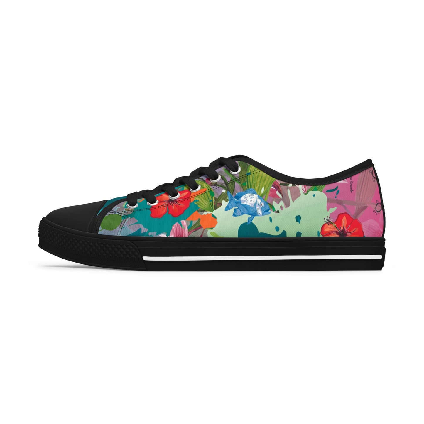 Low Top Sneakers — Colorful Floral Pattern Women's Casual Shoes