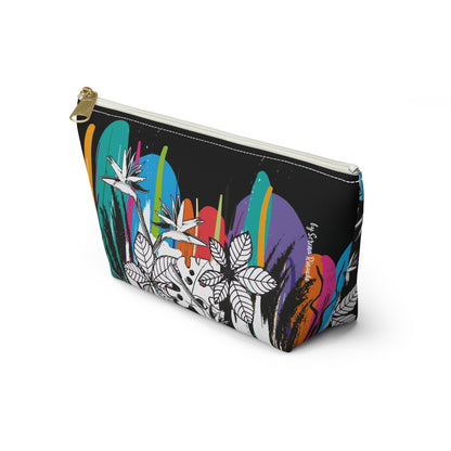 Vibrant Hojas Negras Accessory Pouch — T‑Bottom Cosmetic Bag