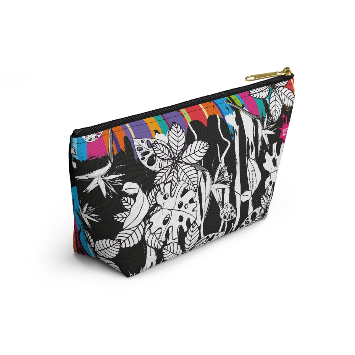 Vibrant Hojas Negras Accessory Pouch — T‑Bottom Cosmetic Bag