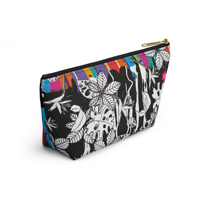 Vibrant Hojas Negras Accessory Pouch — T‑Bottom Cosmetic Bag
