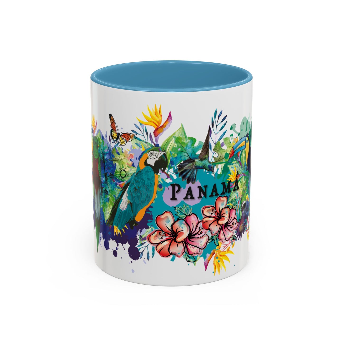 Panama Paradise Accent Coffee Mug - Colorful Tropical Bird Design - Perfect for Nature Lovers! 