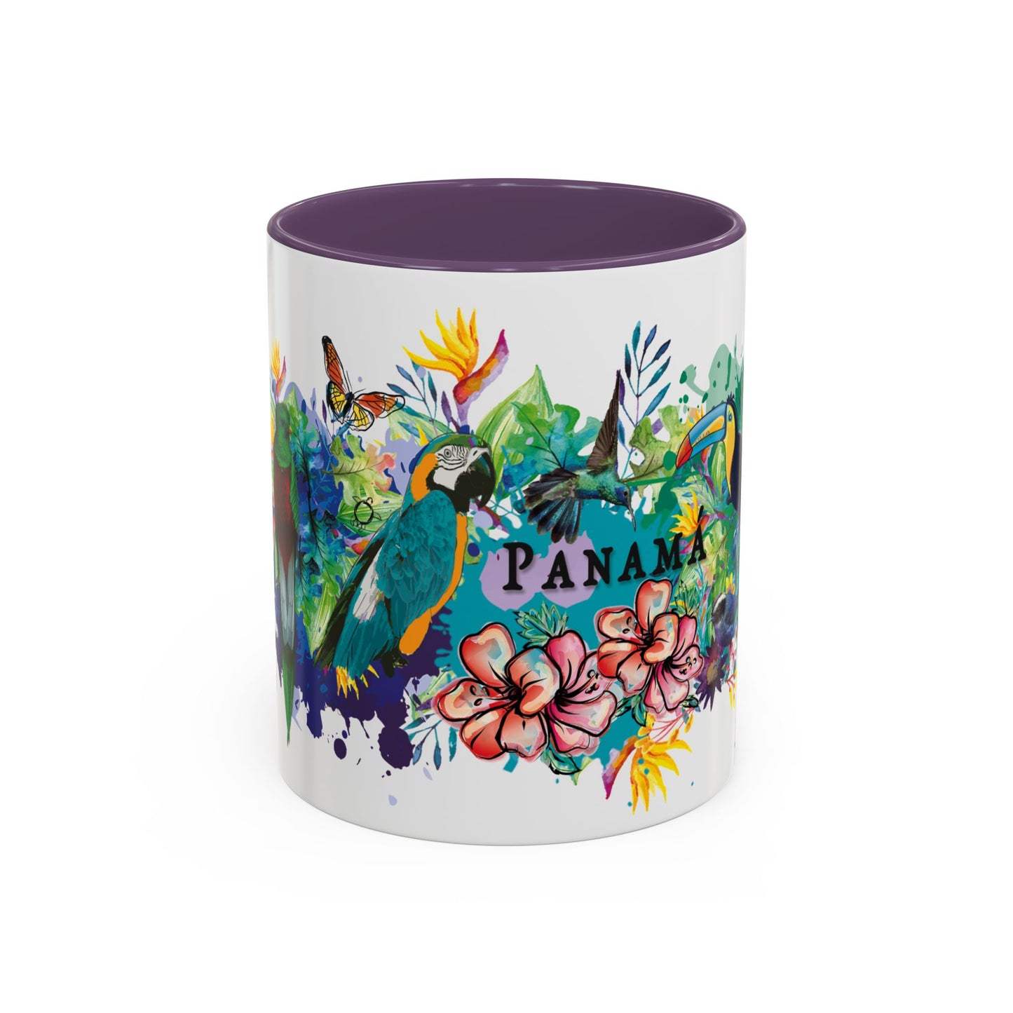 Panama Paradise Accent Coffee Mug - Colorful Tropical Bird Design - Perfect for Nature Lovers! 