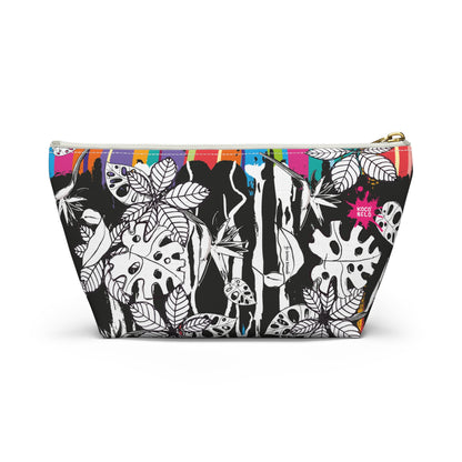 Vibrant Hojas Negras Accessory Pouch — T‑Bottom Cosmetic Bag