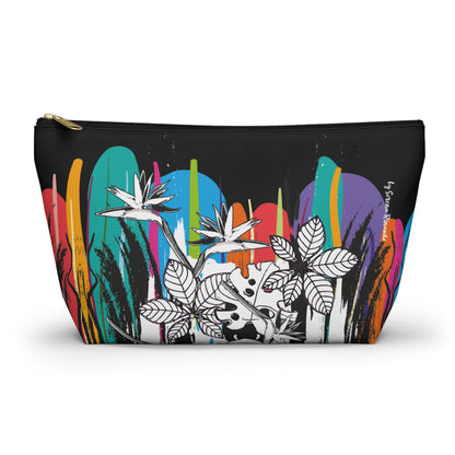 Vibrant Hojas Negras Accessory Pouch — T‑Bottom Cosmetic Bag