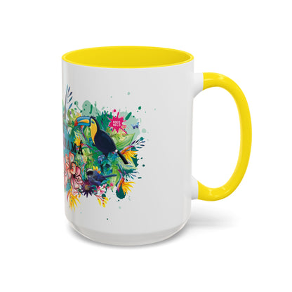 Panama Paradise Accent Coffee Mug - Colorful Tropical Bird Design - Perfect for Nature Lovers! 