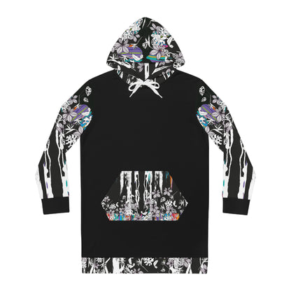 Vestido Sudadera  Hojas negra