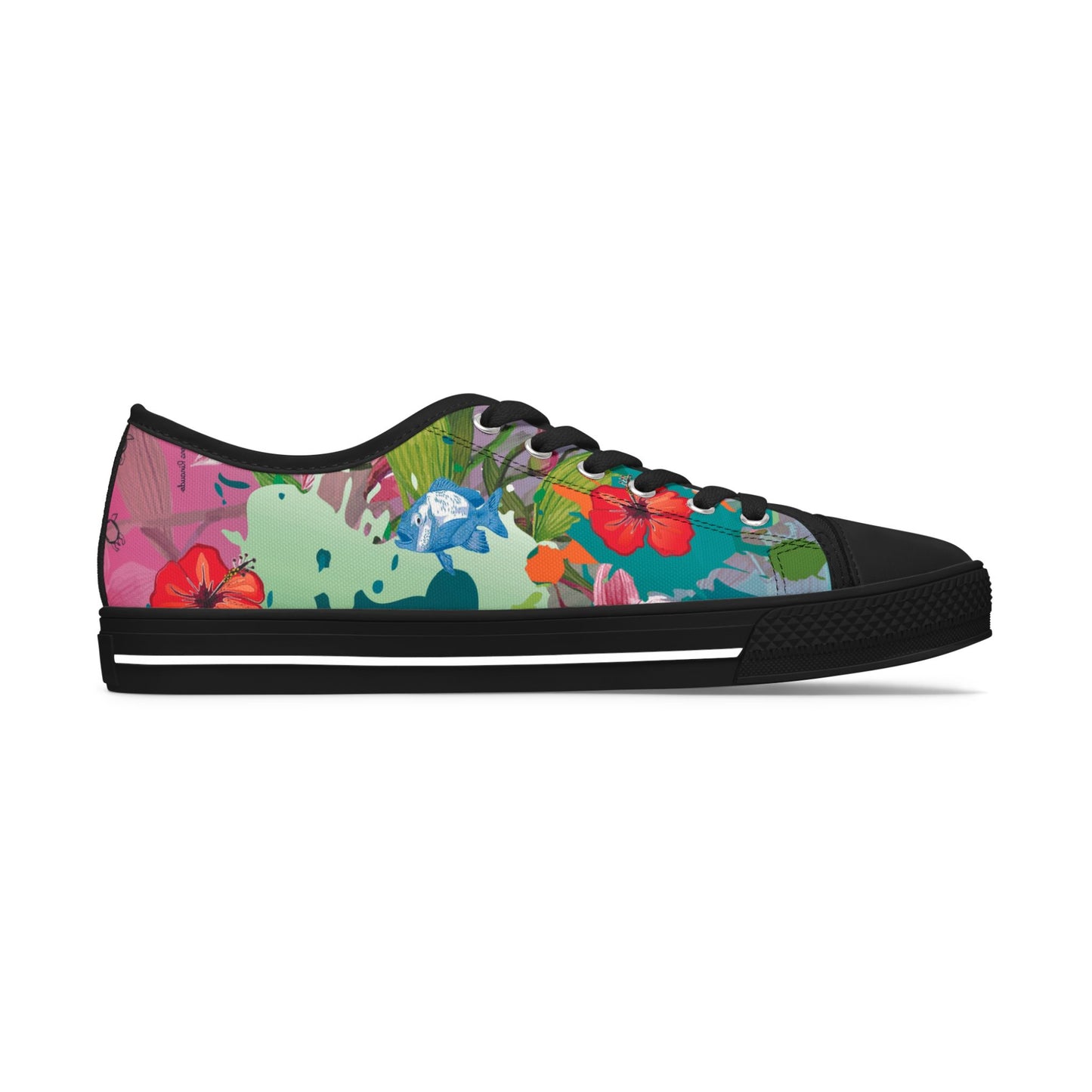 Low Top Sneakers — Colorful Floral Pattern Women's Casual Shoes