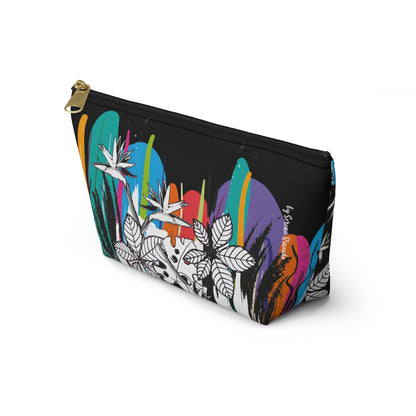 Vibrant Hojas Negras Accessory Pouch — T‑Bottom Cosmetic Bag