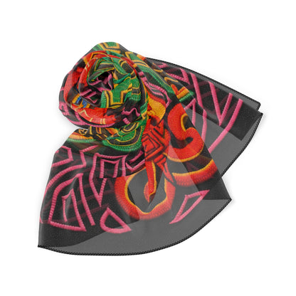 Bohemian Kaleidoscope Silk-Feel Scarf — Vibrant Floral Mandala Neck Wrap