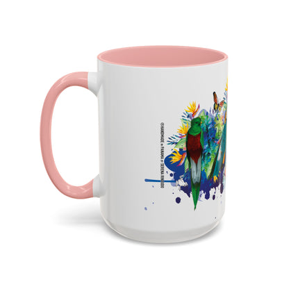 Panama Paradise Accent Coffee Mug - Colorful Tropical Bird Design - Perfect for Nature Lovers! 