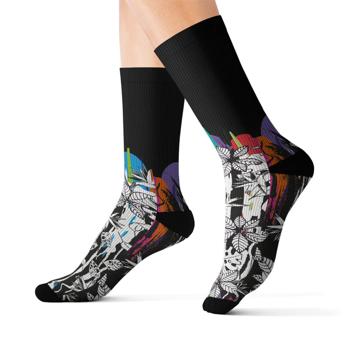 Calcetines Hojas negras